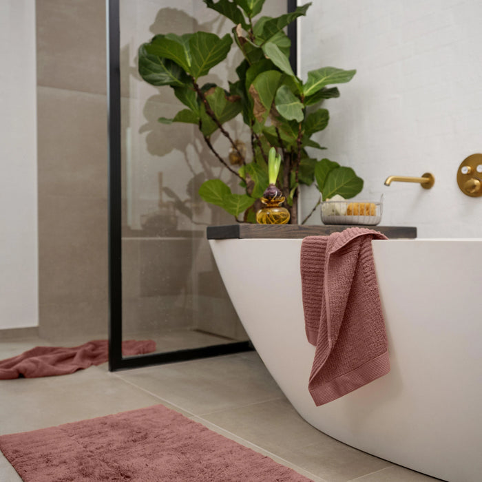 Bath Mat Tiles Peach Red