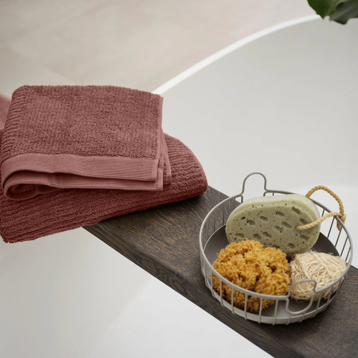 Bath Mat Tiles Peach Red