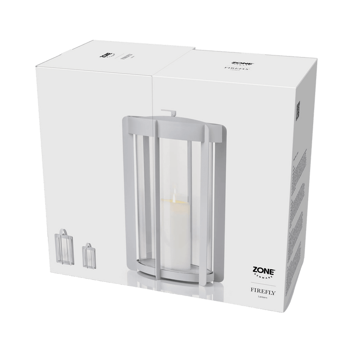 Lantern Firefly Soft Grey 21.5x21.5x35cm