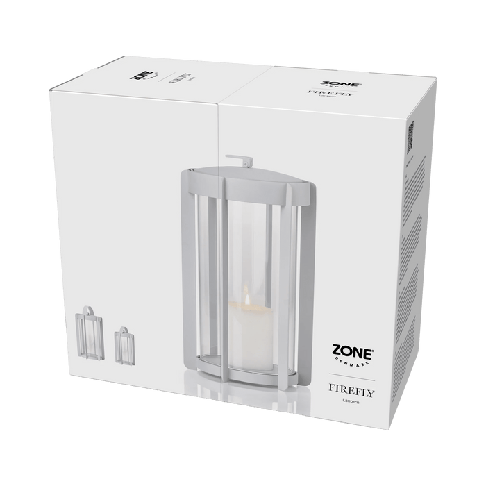Lantern Firefly Soft Grey 15.3x15.3x25cm