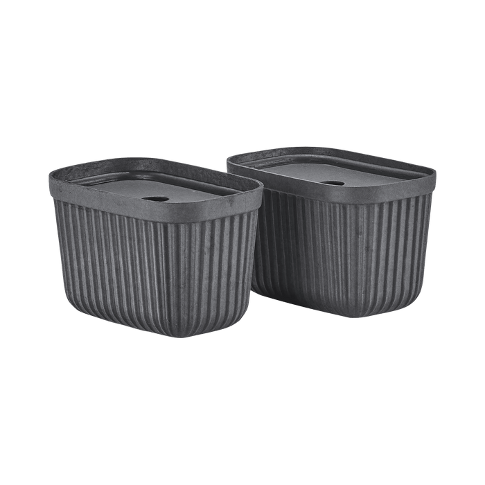 Storage Box Pulp 2 Pcs Black 15.6x23.2x20.5cm