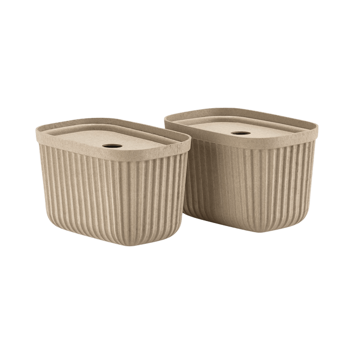 Storage Box Pulp 2 Pcs Natural Brown 15.6x23.2x20.5cm