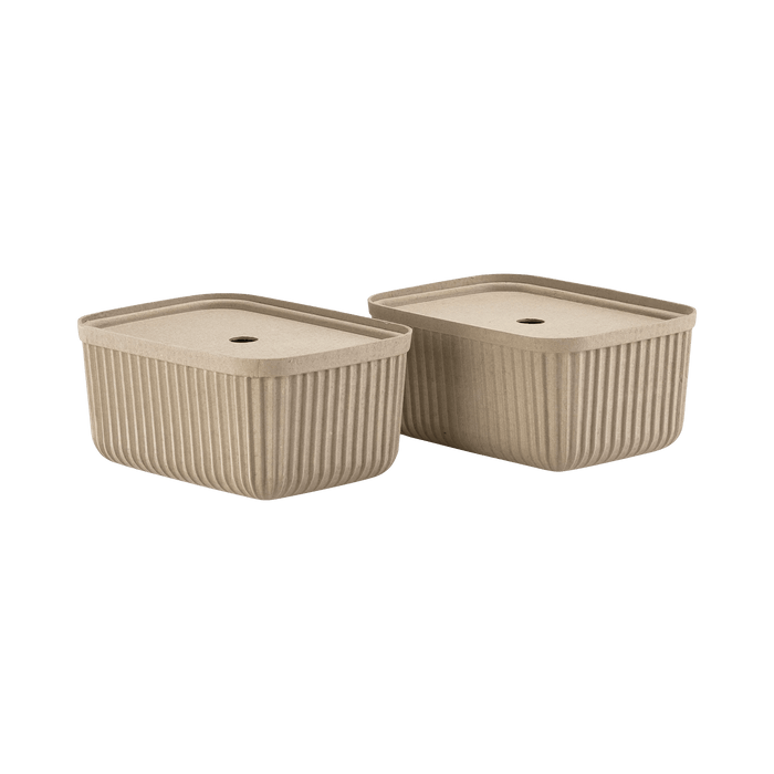 Storage Box Pulp 2 Pcs Natural Brown 23.2x32x20.5cm