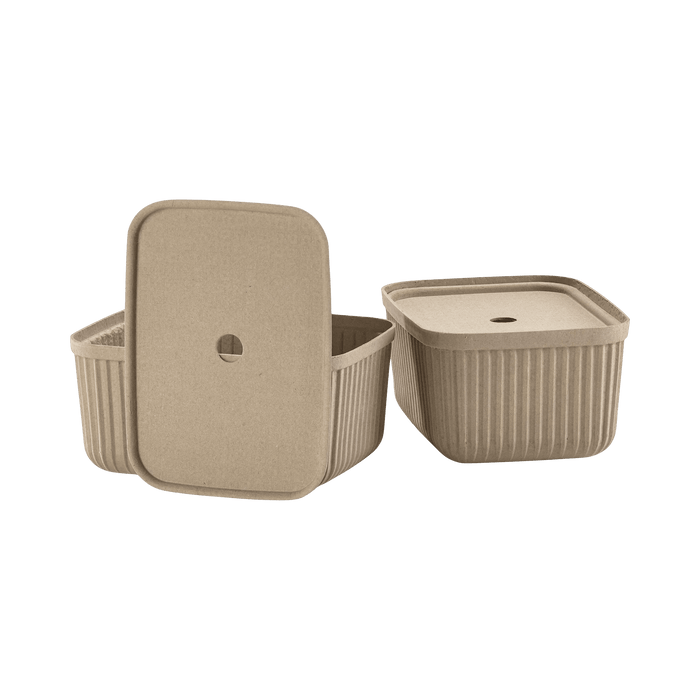 Storage Box Pulp 2 Pcs Natural Brown 23.2x32x20.5cm