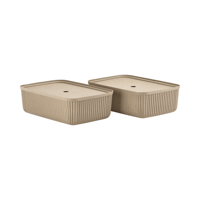Storage Box Pulp 2 Pcs Natural Brown 32x48.2x20.5cm