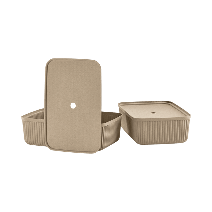 Storage Box Pulp 2 Pcs Natural Brown 32x48.2x20.5cm