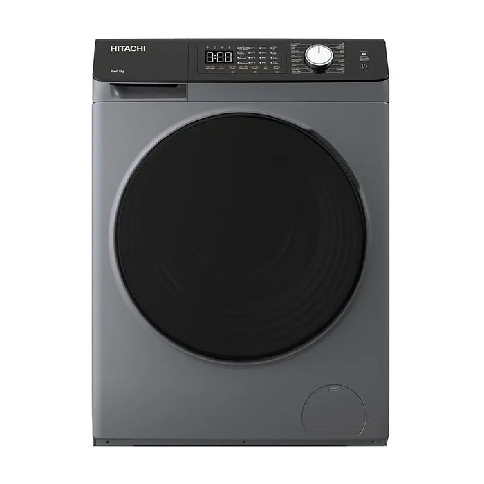 Hitachi 8KG Front Load Washing Machine | 1200 RPM | 10-Year Warranty on Inverter Motor | 16 Programs | Fully Automatic Washer | Intelligent Sensor System | LED Multifunctional Display | Dark Gray | BD-802HVOS EROS