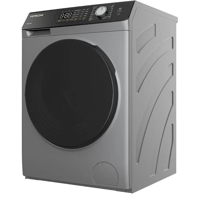 Hitachi 8KG Front Load Washing Machine | 1200 RPM | 10-Year Warranty on Inverter Motor | 16 Programs | Fully Automatic Washer | Intelligent Sensor System | LED Multifunctional Display | Dark Gray | BD-802HVOS EROS