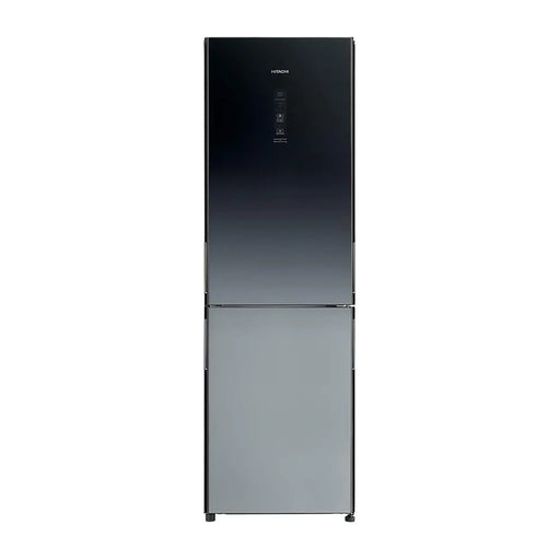 Black refrigerator on a white background