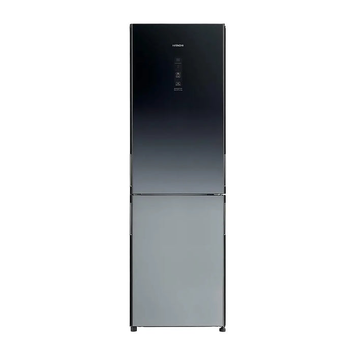 Black refrigerator on a white background