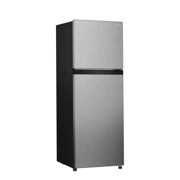Hitachi 330L Gross | 240L Net | Top Mount Double Door Refrigerator | No Frost | High Power | 10 Year Compressor Warranty | Inverter Technology | Tempered Glass Shelves | Brilliant Silver|HRTN5255MFXAE