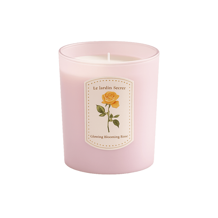 Le Jardin Secret Eternal Blooming Rose Scented Jar Candle 400Gm - Pink - 45Hrs