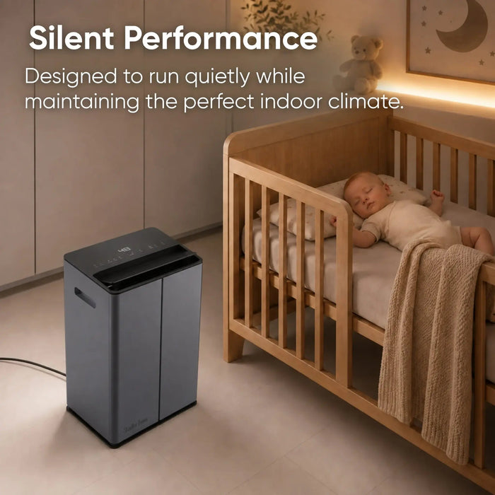 Stadler Form Lukas Titanium Dehumidifier 20L, Auto Mode, 24 Hours Dehumidification for Large Rooms up to 70 m², Optional Air Purification, WiFi Control, Quick Laundry Drying Mode, Silent, 2 Years Warranty Pro Technology