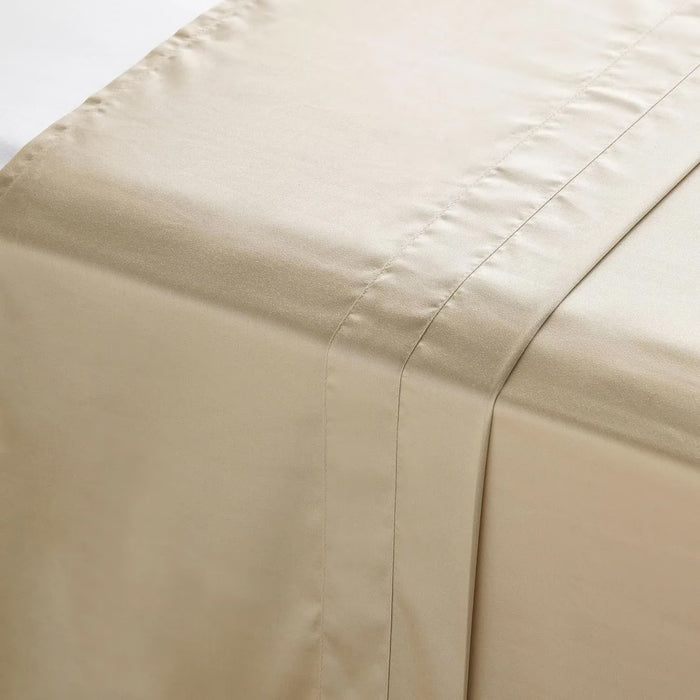 Luxe Cotton Tencel Flat Sheet 240X270Cm - Sand
