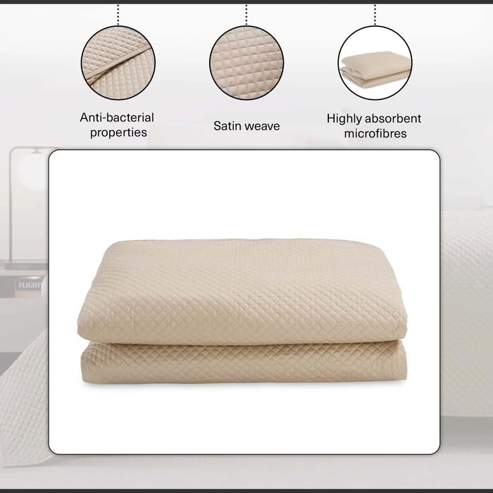 Luxe Cotton Tencel Quilted Bedspread 220X240Cm - Sand