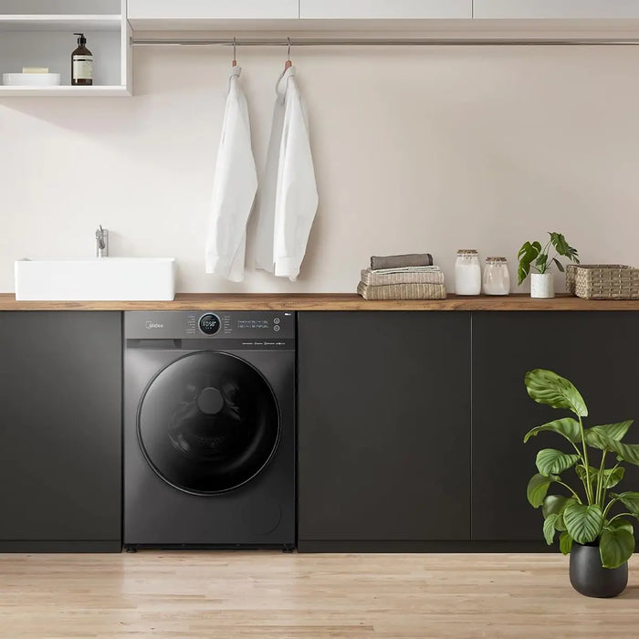 Midea 10kg Front Load Washer | Lunar Dial Control | 1400 RPM Spin | 14 Programs | Wi-Fi Connectivity | Steam Care | BLDC Inverter Motor | MF200W100WBTGCC