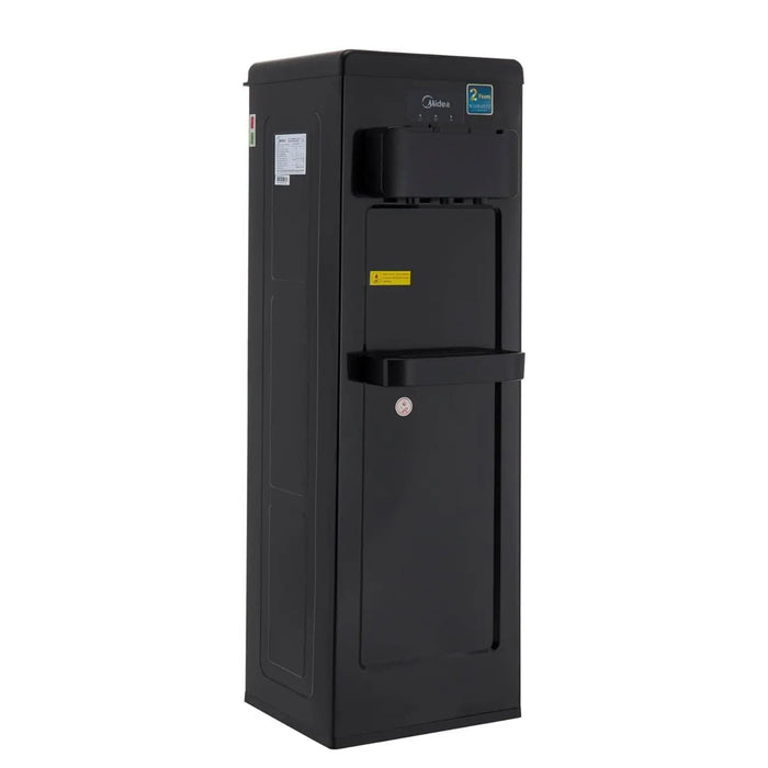 Midea Top Loading Water Dispenser |3-Taps Equipped with Hot, Cold, and Ambient Temperature | Floor Standing | Child Safety Lock for Hot Water Faucet | Best for Home, Office & Pantry | Color: Black | Model: YL1917SAE-BK EROS