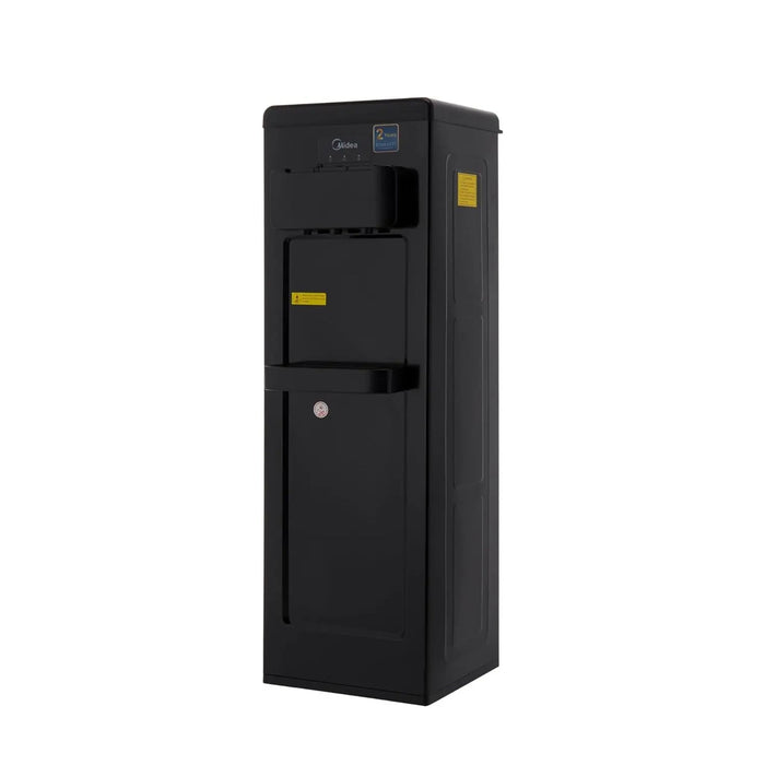 Midea Top Loading Water Dispenser |3-Taps Equipped with Hot, Cold, and Ambient Temperature | Floor Standing | Child Safety Lock for Hot Water Faucet | Best for Home, Office & Pantry | Color: Black | Model: YL1917SAE-BK EROS