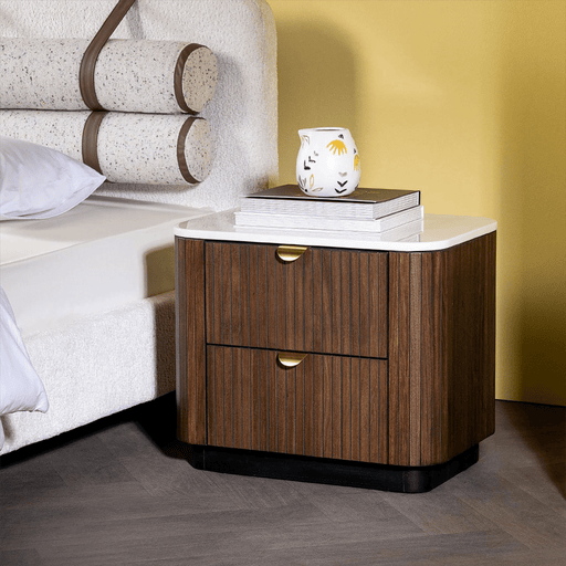 Devie Bedside Table Brown - Setinone.ae
