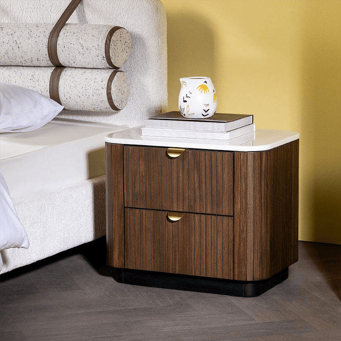 Devie Bedside Table Brown - Setinone.ae