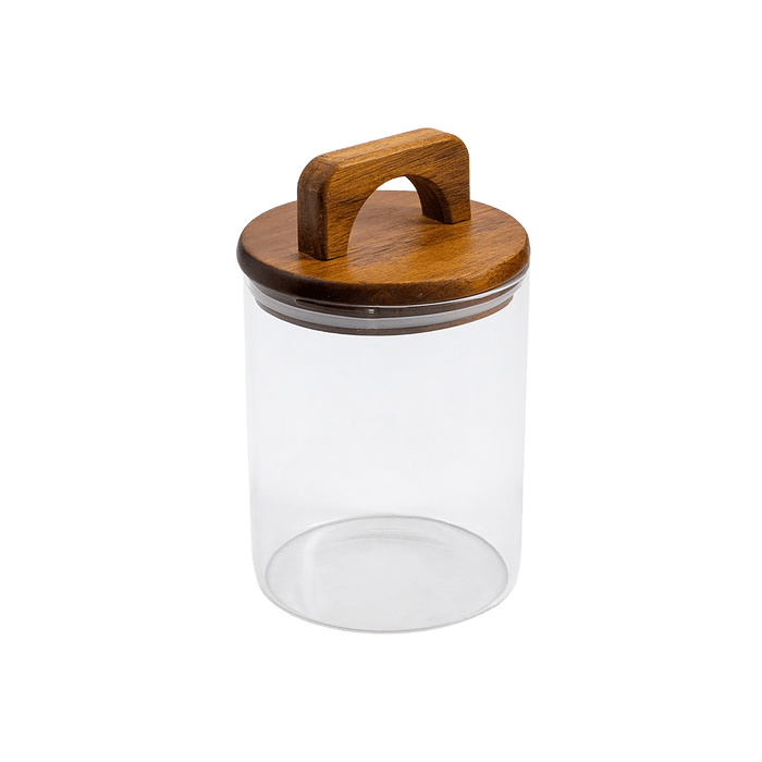 Melan Glass Canister W/Acacia Lid-880ml