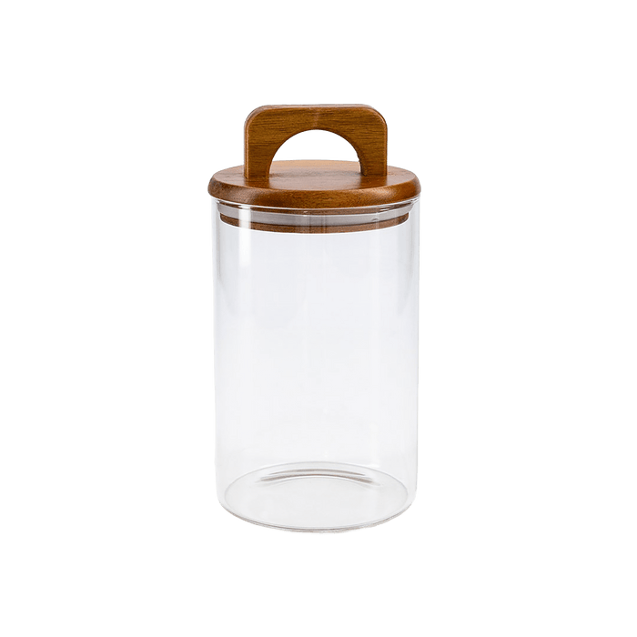 Melan Glass Canister W/Acacia Lid-1100ml