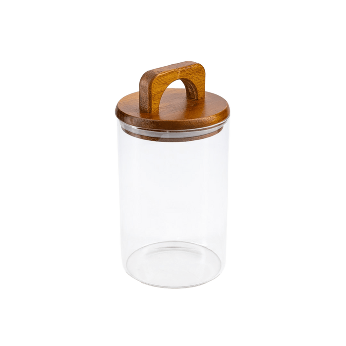 Melan Glass Canister W/Acacia Lid-1100ml