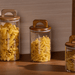 Melan Glass Canister W/Acacia Lid-1100ml - Setinone.ae