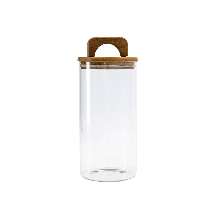 Melan Glass Canister W/Acacia Lid-1400ml