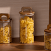 Melan Glass Canister W/Acacia Lid-1400ml - Setinone.ae