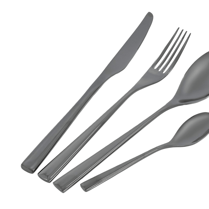 Meyar Cutlery Set of 24 Pcs Black