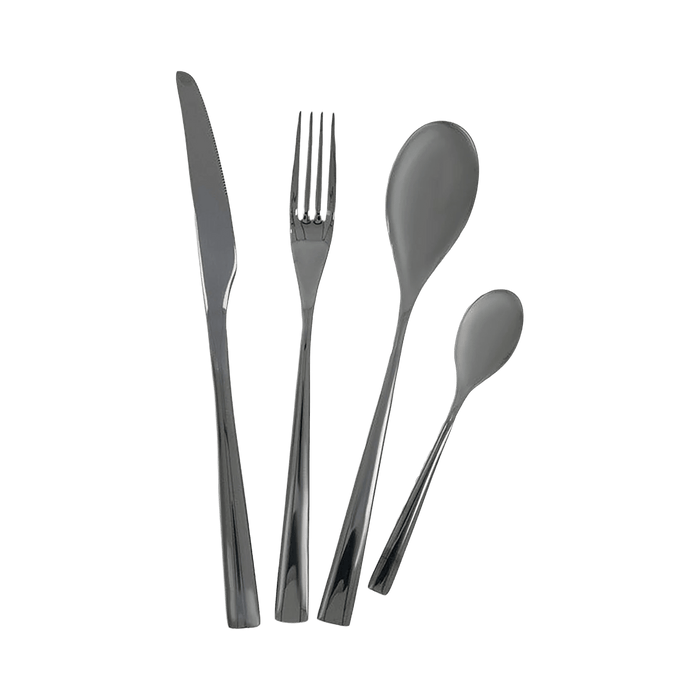 Meyar Cutlery Set of 24 Pcs Black OC Home