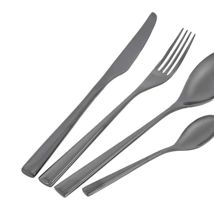 Meyar Cutlery Set of 24 Pcs Black OC Home