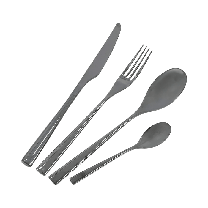Meyar Cutlery Set of 24 Pcs Black OC Home