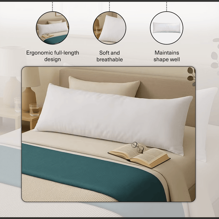 Room Essential Body Pillow -White Pan Home