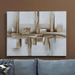 Aaina Canvas Art - Gold White Pan Home