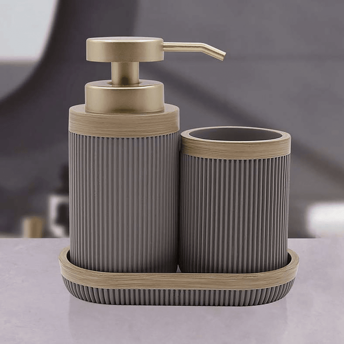 Ada Bath Accessories 3 Piece Set-Grey