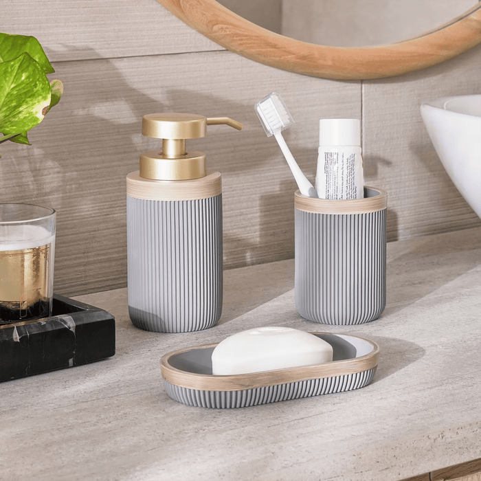 Ada Bath Accessories 3 Piece Set-Grey