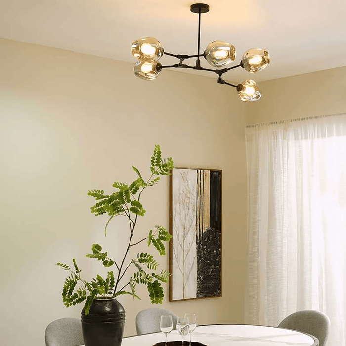 Adams 5 Light E27 Pendant Lamp 45Cm - Black