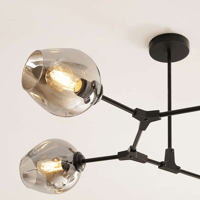 Adams 5 Light E27 Pendant Lamp 45Cm - Black