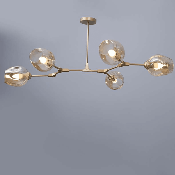 Adams 5 Light E27 Pendant Lamp 45Cm - Gold