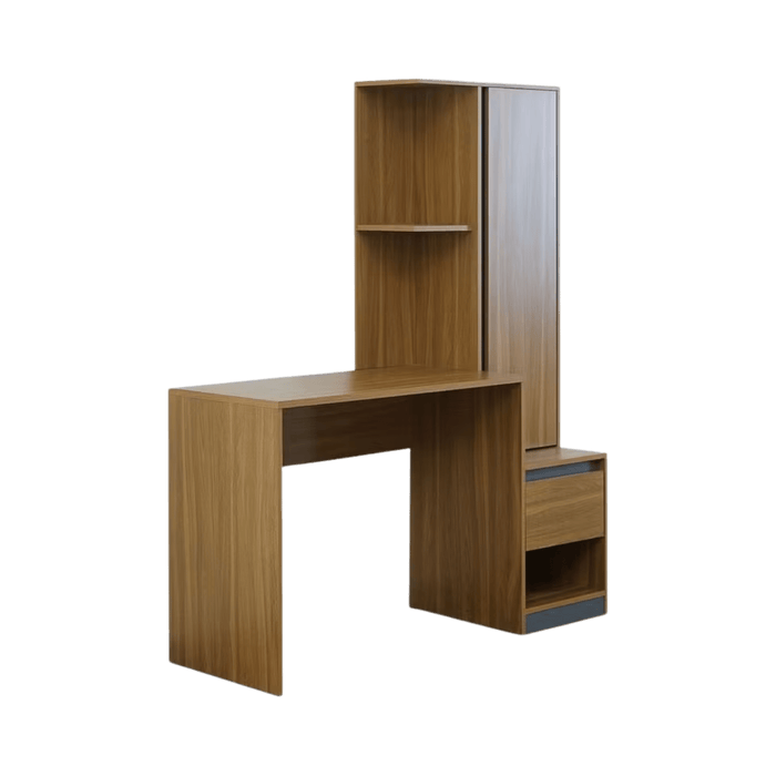 Adapt Writing Desk With Shelves Tall Cabinet - Brown