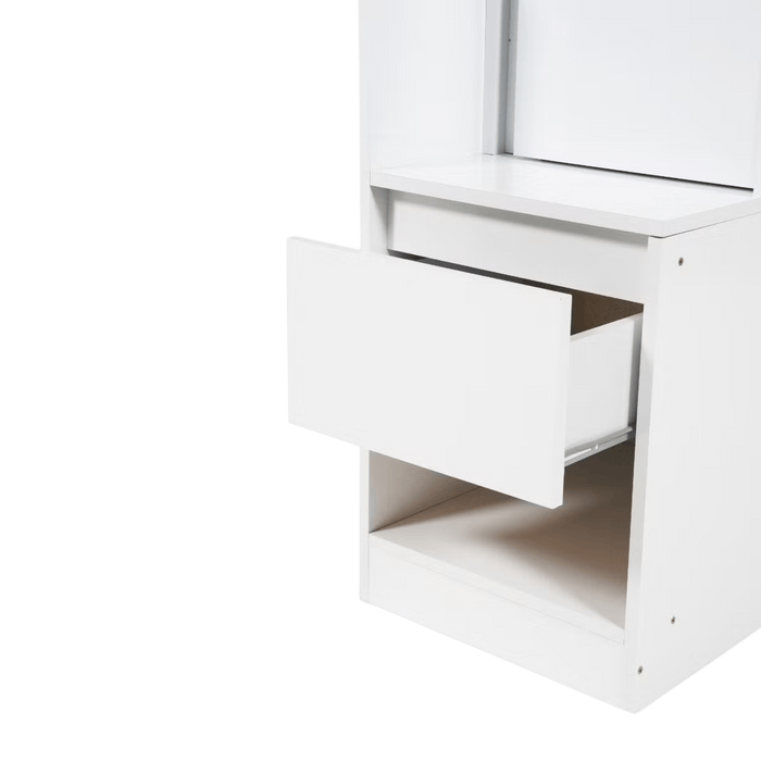 Adapt Writing Desk With Shelves Tall Cabinet - White