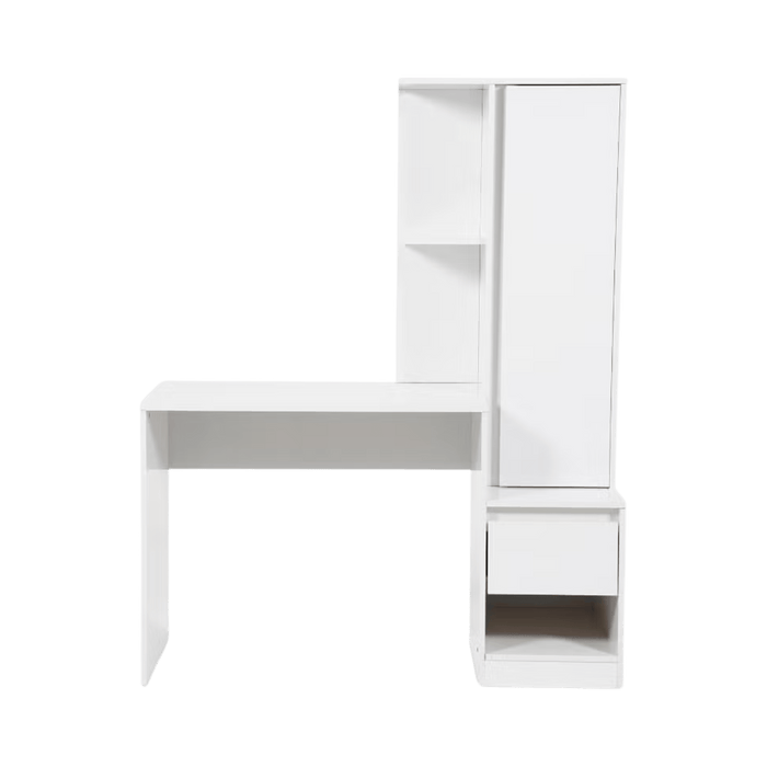 Adapt Writing Desk With Shelves Tall Cabinet - White