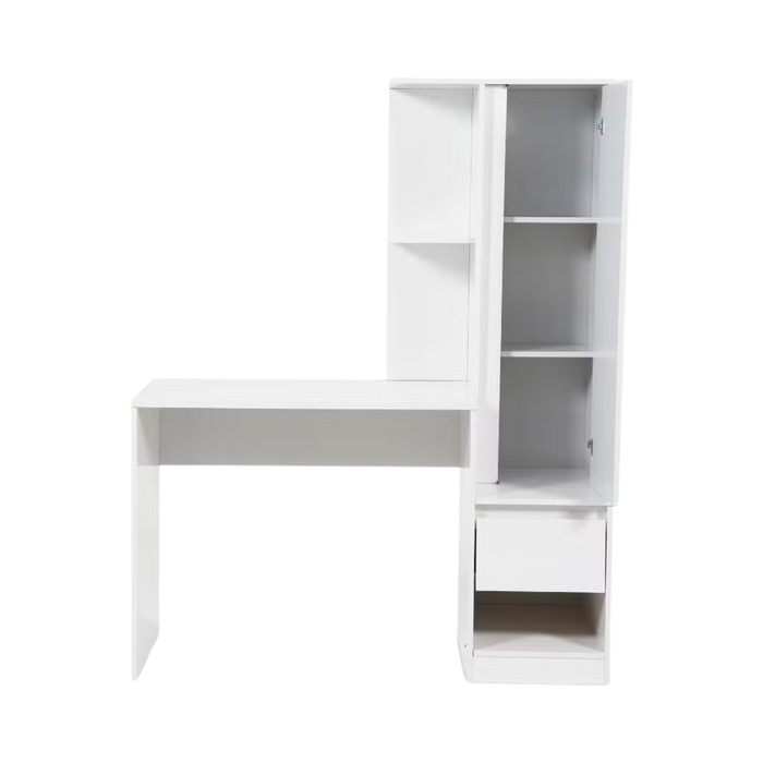 Adapt Writing Desk With Shelves Tall Cabinet - White