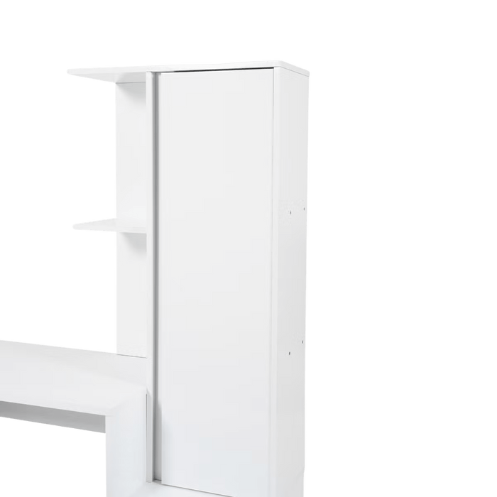Adapt Writing Desk With Shelves Tall Cabinet - White