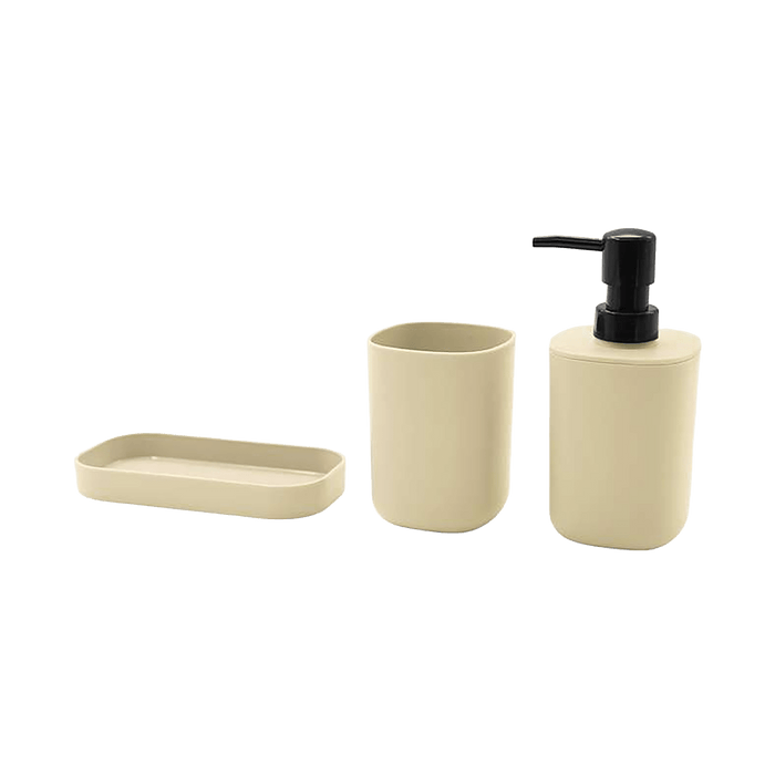 Adele Bath Accessories 3 Piece Set -Cream