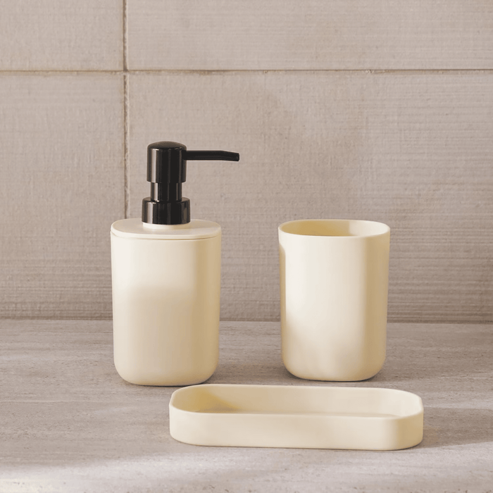 Adele Bath Accessories 3 Piece Set -Cream