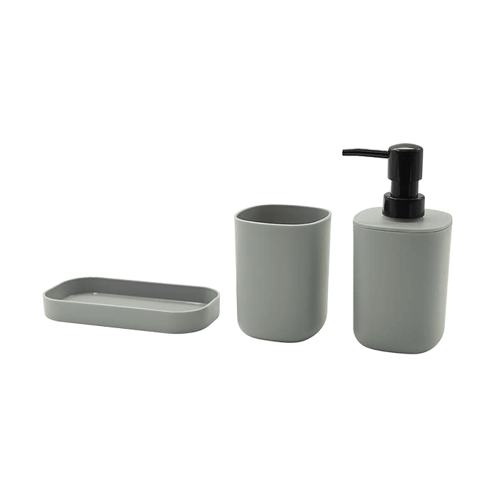 Adele Bath Accessories 3 Piece Set -Grey