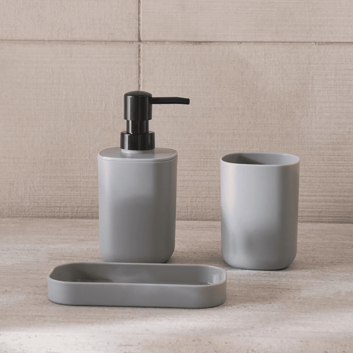 Adele Bath Accessories 3 Piece Set -Grey